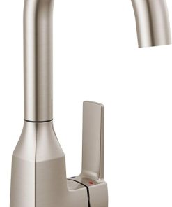 Peerless Ezra Bar Faucet Brushed Nickel, Bar Sink Faucet Single Hole Chrome, Wet Bar Faucets, Prep Sink Faucet, Faucet for Bar Sink, Stainless P1871LF-SS