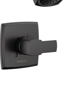 Peerless Ezra Single-Function Black Tub and Shower Faucet Set, Shower Handle, Shower Trim Kit, Shower Set, Matte Black PTT14471-BL (Valve Not Included)