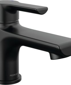 Peerless P1512LF-BL-M-0.5 Flute Bathroom Faucet, 0.5 GPM Flow Rate, Matte Black