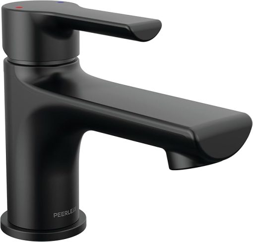 Peerless P1512LF-BL-M-0.5 Flute Bathroom Faucet, 0.5 GPM Flow Rate, Matte Black