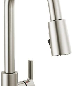 Peerless P7912LF-SS Flute Kitchen Faucet, 1.5 GPM Flow Rate, Stainless