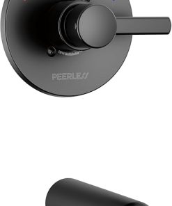 Peerless Precept Single-Function Shower Valve Trim Kit with Tub Spout, Black Shower Trim Kit, Shower Handle, Bathtub Spout, Matte Black PTT188772-BL (Valve Not Included)