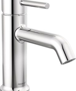 Peerless Precept Single Hole Bathroom Faucet, Chrome Bathroom Sink Faucet, Single Handle Bathroom Faucet, Bath Faucet, Push Pop-Up Drain Assembly, 0.5 GPM Flow Rate, Chrome P1647LF-M-0.5