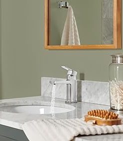 Peerless Ezra Single Hole Bathroom Faucet, Chrome Bathroom Sink Faucet, Single Handle Bathroom Faucet, Bath Faucet, Metal Push Pop-Up Drain Assembly, Chrome P1571LF-M 2