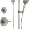 Peerless PTT24247 Precept Pressure Balanced Shower System with Shower Head, Hand Shower, Slide Bar, Shower Arm, Hose, and Valve Trim – Matte Black 3