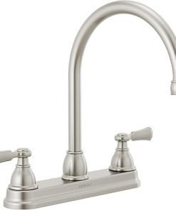 Peerless P2965LF-SS Elmhurst Two-Handle Kitchen Faucet with Twist Aerator Deck-Mount, Stainless