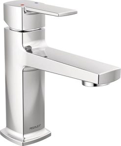 Peerless Ezra Single Hole Bathroom Faucet, Chrome Bathroom Sink Faucet, Single Handle Bathroom Faucet, Bath Faucet, Metal Push Pop-Up Drain Assembly, Chrome P1571LF-M