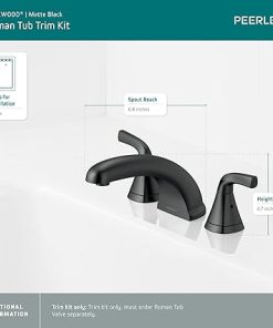 Peerless Parkwood Roman Tub Faucet, Black Tub Faucet, Roman Bathtub Faucet, Black Tub Filler, Matte Black PTT4335-BL 2