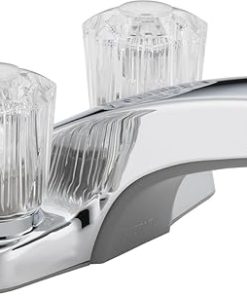 Peerless P240LF Delta Leland, 5-1/16 in X 2-13/16 in Spout, 4 in Center, Chrome Plated Lavatory Faucet