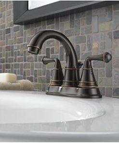 Peerless Oil-Rubbed Bronze 2-Handle 4-in Centerset WaterSense Bathroom Sink Faucet with Drain 2