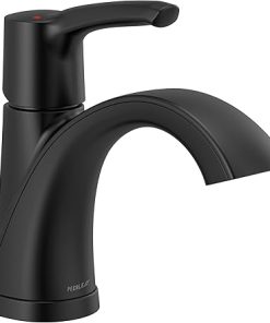 Peerless Parkwood Single Hole Bathroom Faucet, Black Single Handle Bathroom Faucet, Bathroom Sink Faucet, Metal Drain Assembly, Matte Black P1535LF-BL