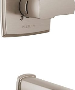 Peerless Ezra Single-Function Brushed Nickel Tub and Shower Valve Trim Kit, Shower Handle, Brushed Nickel PTT14171-BN (Shower Head and Valve Not Included)