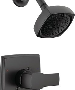 Peerless Ezra Single-Function Black Shower Faucet Set, Shower Handle, Shower Trim Kit, Shower Set, Matte Black PTT14271-BL (Valve Not Included)