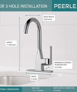 Peerless Xander Single-Handle Bar-Prep Kitchen Sink Faucet, Matte Black P1819LF-BL 2