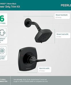 Peerless Parkwood Shower Faucet Set Black, Shower Trim Kit, Shower Fixtures, Bathtub Faucet Set, Shower Handle, Matte Black PTT14235-BL 2