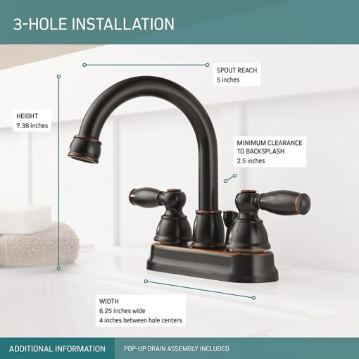 Delta Faucet P299685LF-OB Claymore Bathroom Faucet, Oil Rubbed Bronze - Image 2