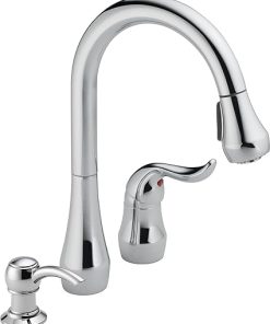Peerless P188102LF-SD Apex Single Handle Kitchen Pull-Down with Soap Dispenser, Chrome