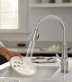 Peerless Elmhurst Pull Down Sprayer Kitchen Faucet, Brushed Nickel Kitchen Sink Faucet, Single Hole Kitchen Faucet, Stainless P7965LF-SS 2