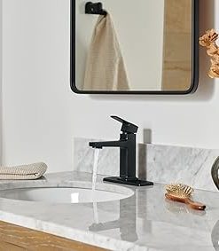 Peerless Ezra Single Hole Bathroom Faucet, Matte Black Bathroom Sink Faucet, Single Handle Bathroom Faucet, Bath Faucet, Push Pop-Up Drain Assembly, Matte Black P1571LF-BL 2