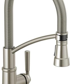 Peerless Westchester Single-Handle Spring Spout Kitchen Sink Faucet with Pull Down Sprayer, Stainless P7924LF-SS
