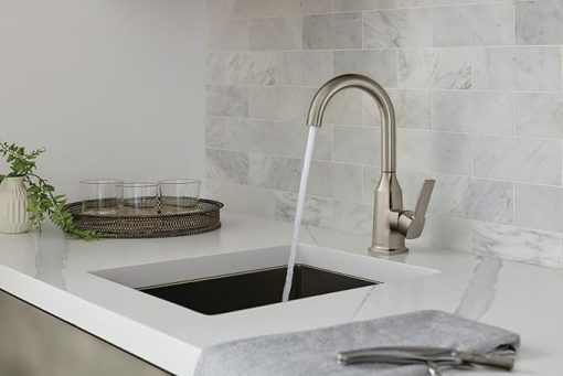 Peerless Ezra Bar Faucet Brushed Nickel, Bar Sink Faucet Single Hole Chrome, Wet Bar Faucets, Prep Sink Faucet, Faucet for Bar Sink, Stainless P1871LF-SS - Image 2