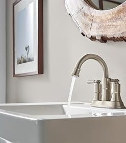 Peerless Westchester Centerset Bathroom Faucet Brushed Nickel, Bathroom Sink Faucet, Drain Assembly, Brushed Nickel P2523LF-BN 2