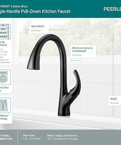 Peerless Parkwood Pull Down Kitchen Faucet, Black Kitchen Faucets with Pull Down Sprayer, Kitchen Sink Faucet, Matte Black P7935LF-BL 2