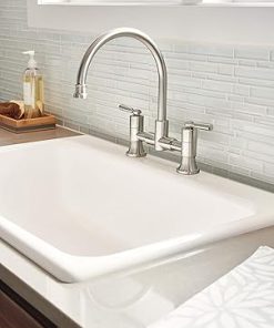 Peerless Delta Faucet P2923LF-SS Westchester Bridge Kitchen Faucet Two Handle, Stainless 2
