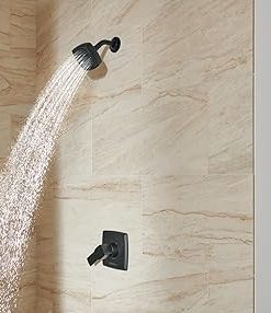 Peerless Ezra Single-Function Black Shower Faucet Set, Shower Handle, Shower Trim Kit, Shower Set, Matte Black PTT14271-BL (Valve Not Included) 2