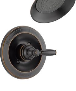 Peerless Claymore Single-Handle Tub and Shower Faucet Trim Kit with Single-Spray Shower Head, Oil-Rubbed Bronze PTT188790-OB (Valve Not Included)