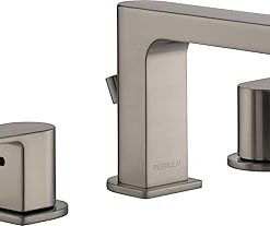 Peerless Xander Widespread Bathroom Faucet Brushed Nickel, Bathroom Faucet 3 Hole, Bathroom Sink Faucet, Drain Assembly, Brushed Nickel P3519LF-BN