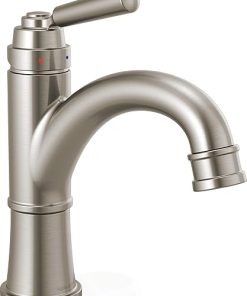 Peerless Westchester Single Hole Bathroom Faucet Brushed Nickel, Single Handle Bathroom Faucet, Drain Assembly, Brushed Nickel P1523LF-BN