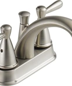 Peerless Bayside Centerset Bathroom Faucet Brushed Nickel, Bathroom Sink Faucet, Drain Assembly, Brushed Nickel P99640LF-BN