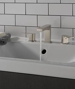 Peerless Xander Widespread Bathroom Faucet Brushed Nickel, Bathroom Faucet 3 Hole, Bathroom Sink Faucet, Drain Assembly, Brushed Nickel P3519LF-BN 2