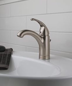 Peerless Tunbridge Single Hole Bathroom Faucet Brushed Nickel, Single Handle Bathroom Faucet, Drain Assembly, Brushed Nickel P188624LF-BN 2